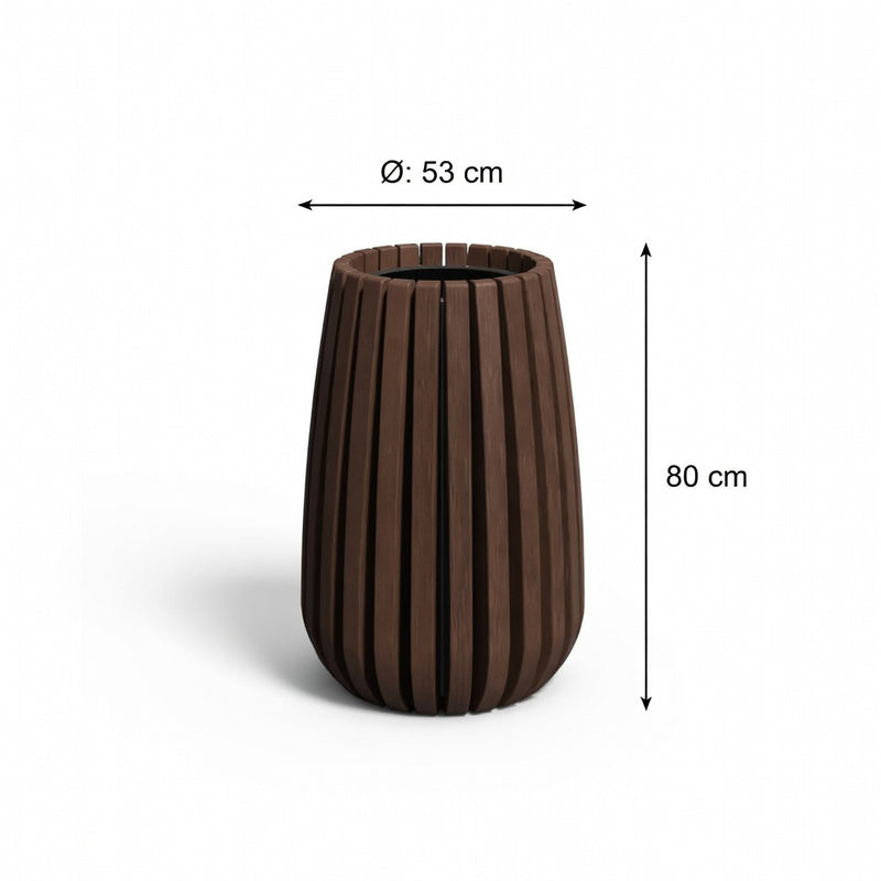 Bac à plantes bambou rond Mori Ø53x80 cm