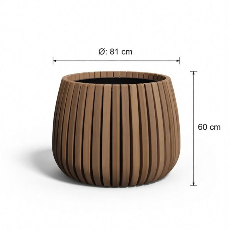 Bac à plantes bois rond Mori Ø53x80 cm