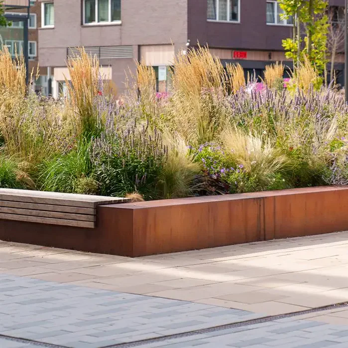 Mur corten avec assise 50 cm Revert