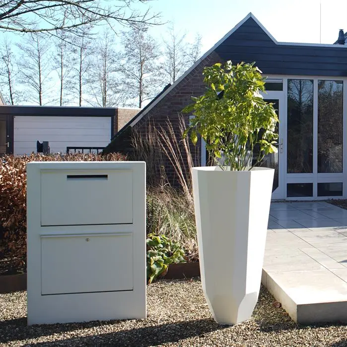 Staande Pakketbrievenbus Aluminium | Paca | 870 x 300 x 1250 mm | Wit
