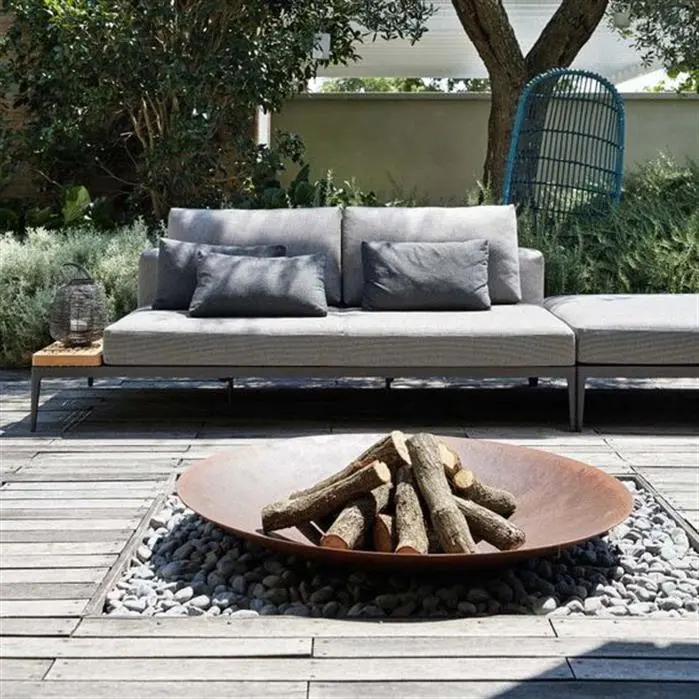 Brasero acier corten rond Forno HALO