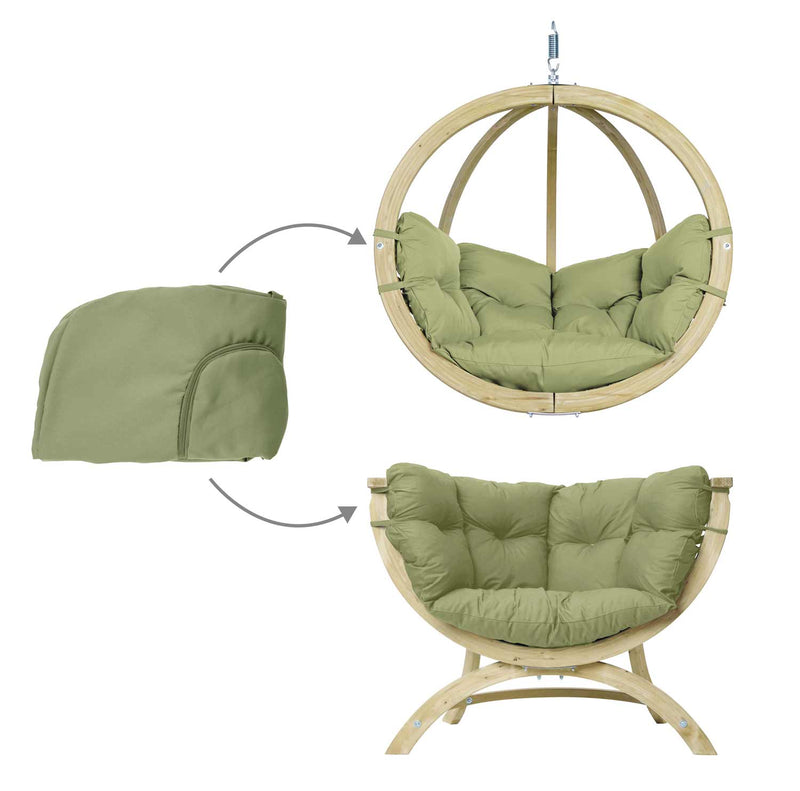 Coussin garni Globo/Siena Uno vert olive