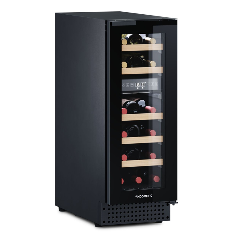 Dometic Wijnklimaatkast | Glazen deur | 2 Temperatuurzones | Zwart | 18 flessen
