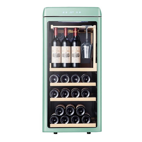 Vinata Forcellina wijnkoelkast - retro groen - glazen deur - 42 flessen