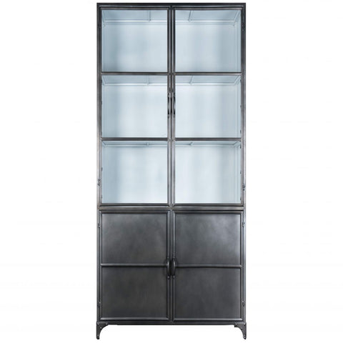 Metalen vitrinekast zwart - 200 x 80 cm - Maxime