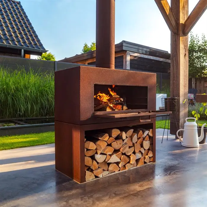 Gartenkamin Cortenstahl Holzbefeuert ENOK