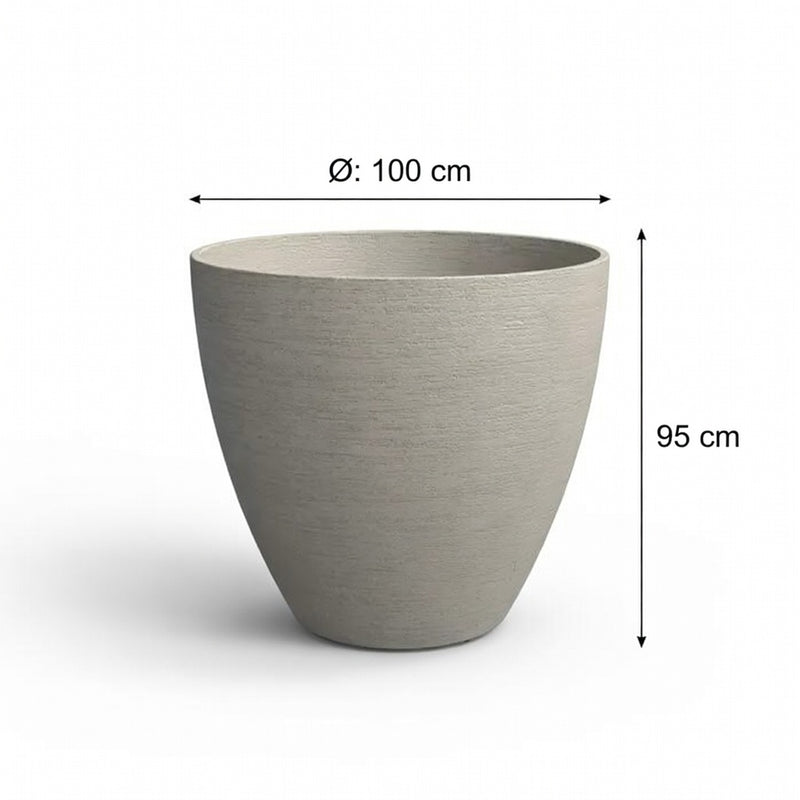 Grote Betonnen Bloembak Buiten | Stonelook | LIV Ø100 x H95 cm