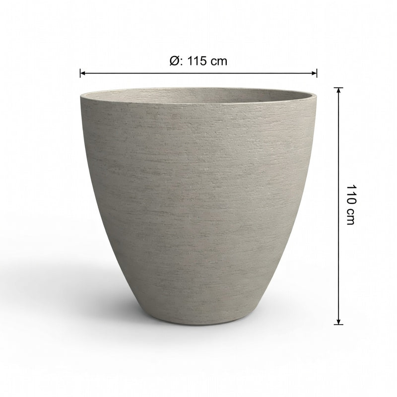 Grote Betonnen Bloembak Buiten | Stonelook | LIV Ø115 x H100 cm