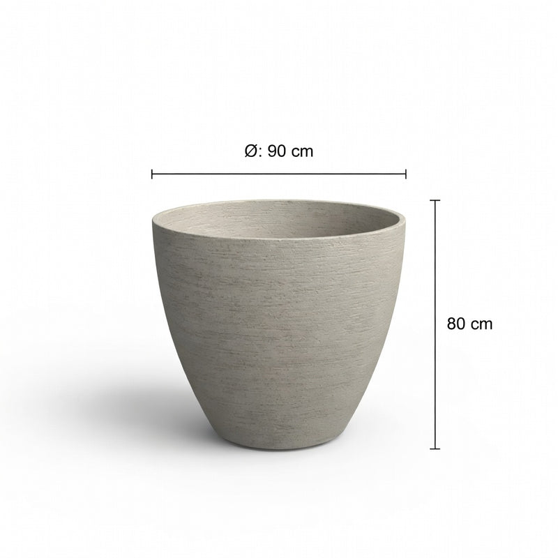 Grote Betonnen Bloembak Buiten | Stonelook | LIV Ø90 x H80 cm