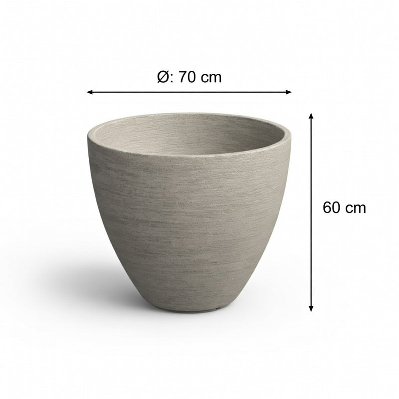 Grote Betonnen Bloembak Buiten | Stonelook | LIV Ø70 x H60 cm