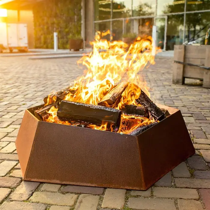 Brasero acier corten hexagonal Forno FORMA