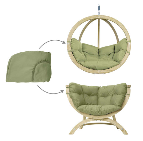 Kussenhoes Globo Chair en Siena Uno - Oljfgroen