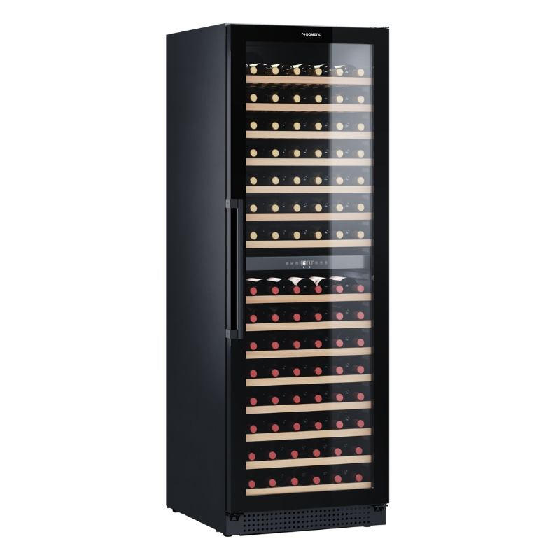 Dometic Wijnklimaatkast | Glazen deur | 2 Temperatuurzones | Zwart | 154 flessen