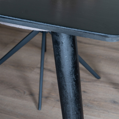 Eettafel Mangohout Zwart | James | 180 x 90 cm