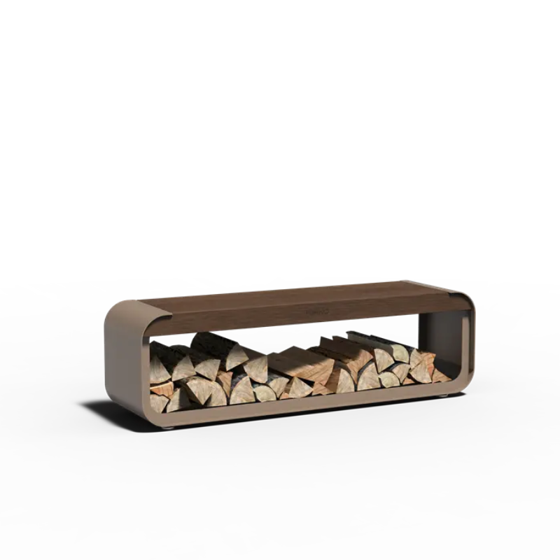 Houtopslag Buiten Aluminium | 1500 x 400 x 450 mm | SERRA MET ZITTING