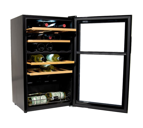 Vinata Cristallo wijnkoelkast - vol glazen deur - 33 flessen