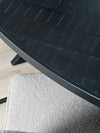 Eettafel Ovaal 180 cm - Zwart Mangohout Visgraat - Zula