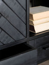 Visgraat Kast Zwart Mangohout - 180 x 120 cm - Raya