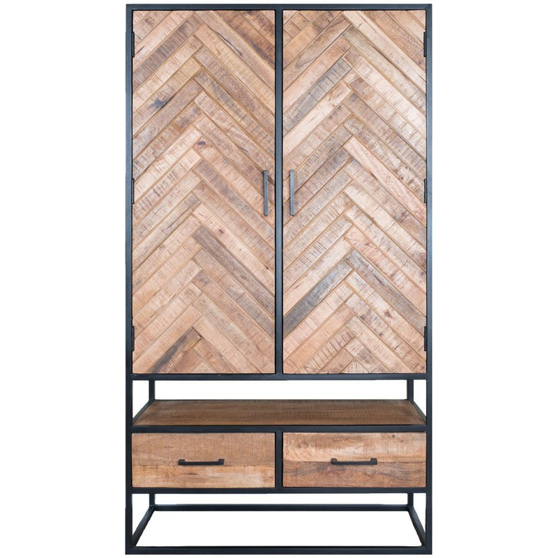 Visgraat Buffetkast Bruin Mangohout - 180 x 100 cm - Rafa